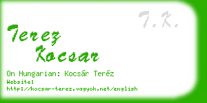terez kocsar business card