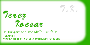 terez kocsar business card